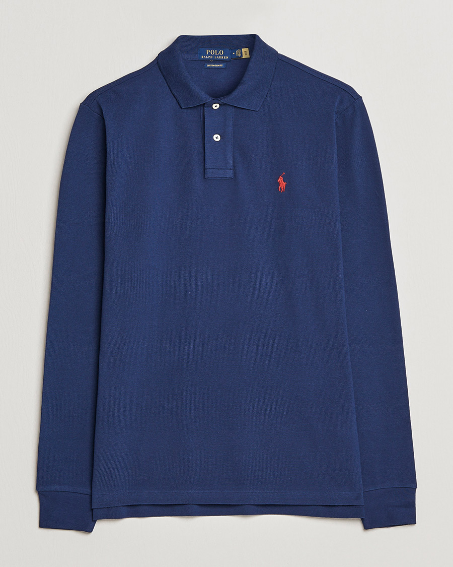 Hombres | Polos | Polo Ralph Lauren | Custom Slim Fit Long Sleeve Polo Newport Navy