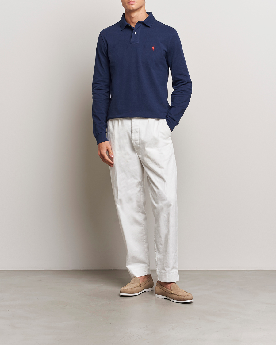 Hombres | Polos | Polo Ralph Lauren | Custom Slim Fit Long Sleeve Polo Newport Navy
