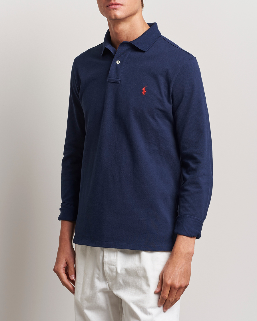 Hombres | Polos | Polo Ralph Lauren | Custom Slim Fit Long Sleeve Polo Newport Navy