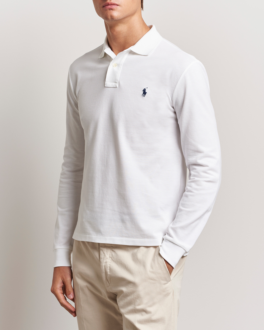 Hombres | Polos | Polo Ralph Lauren | Slim Fit Long Sleeve Polo White
