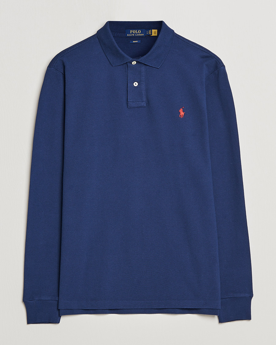 Hombres | Polos | Polo Ralph Lauren | Slim Fit Long Sleeve Polo Newport Navy