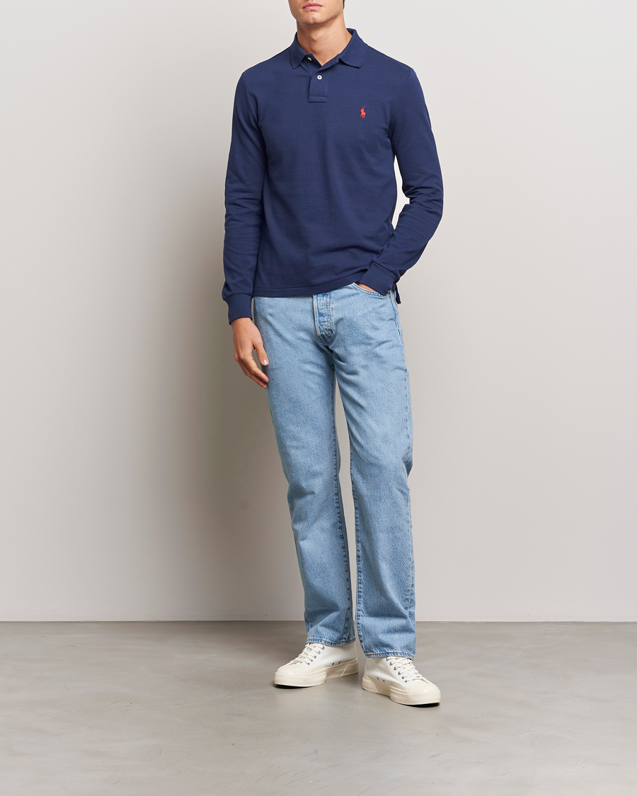 Hombres | Polos | Polo Ralph Lauren | Slim Fit Long Sleeve Polo Newport Navy