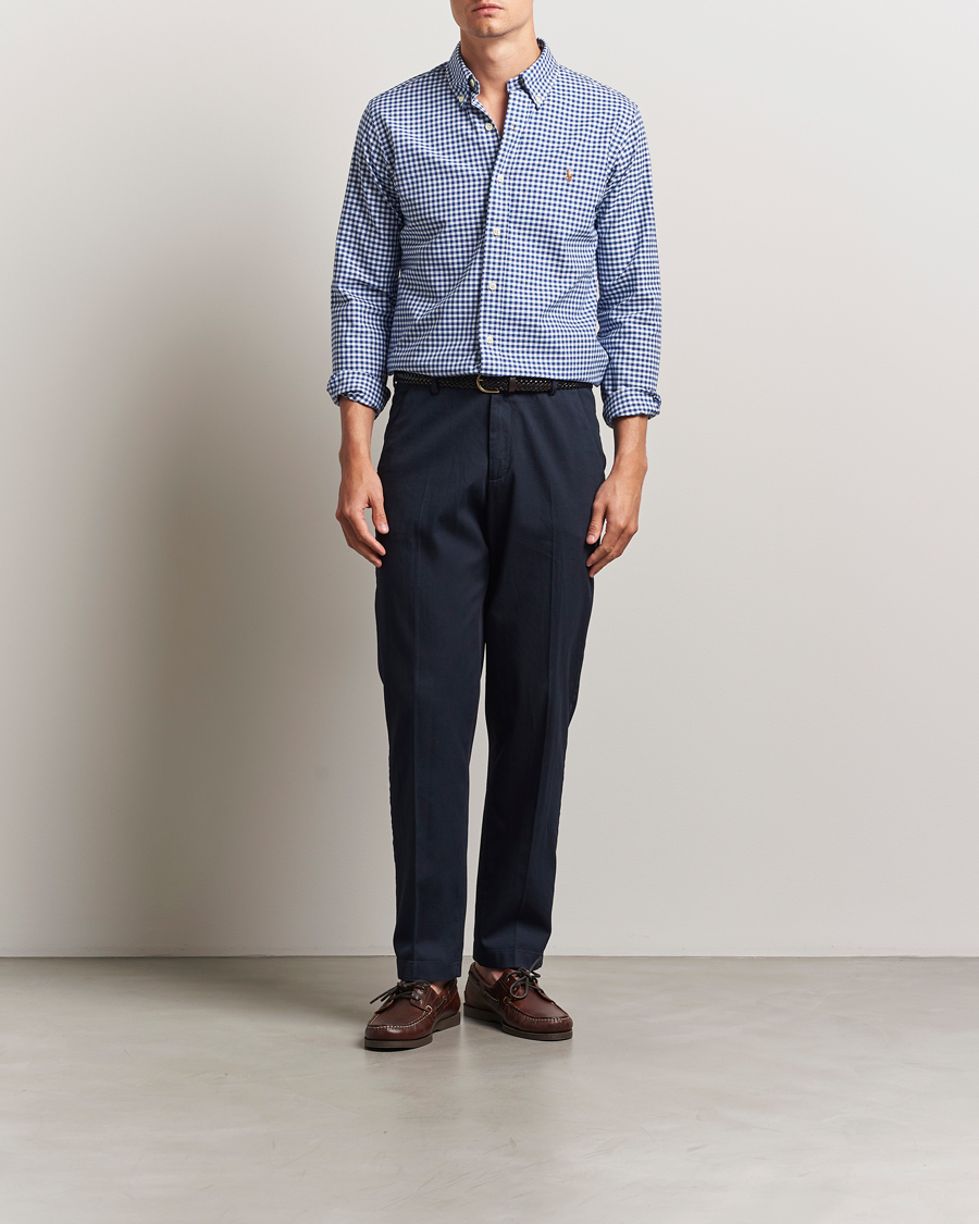 Hombres | Camisas | Polo Ralph Lauren | Custom Fit Oxford Gingham Shirt Blue/White