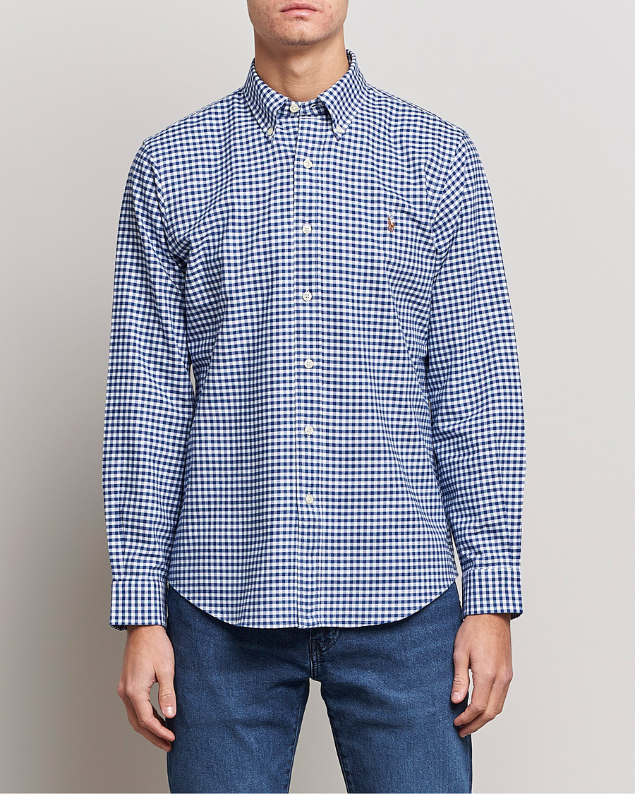 Hombres |  | Polo Ralph Lauren | Custom Fit Oxford Gingham Shirt Blue/White