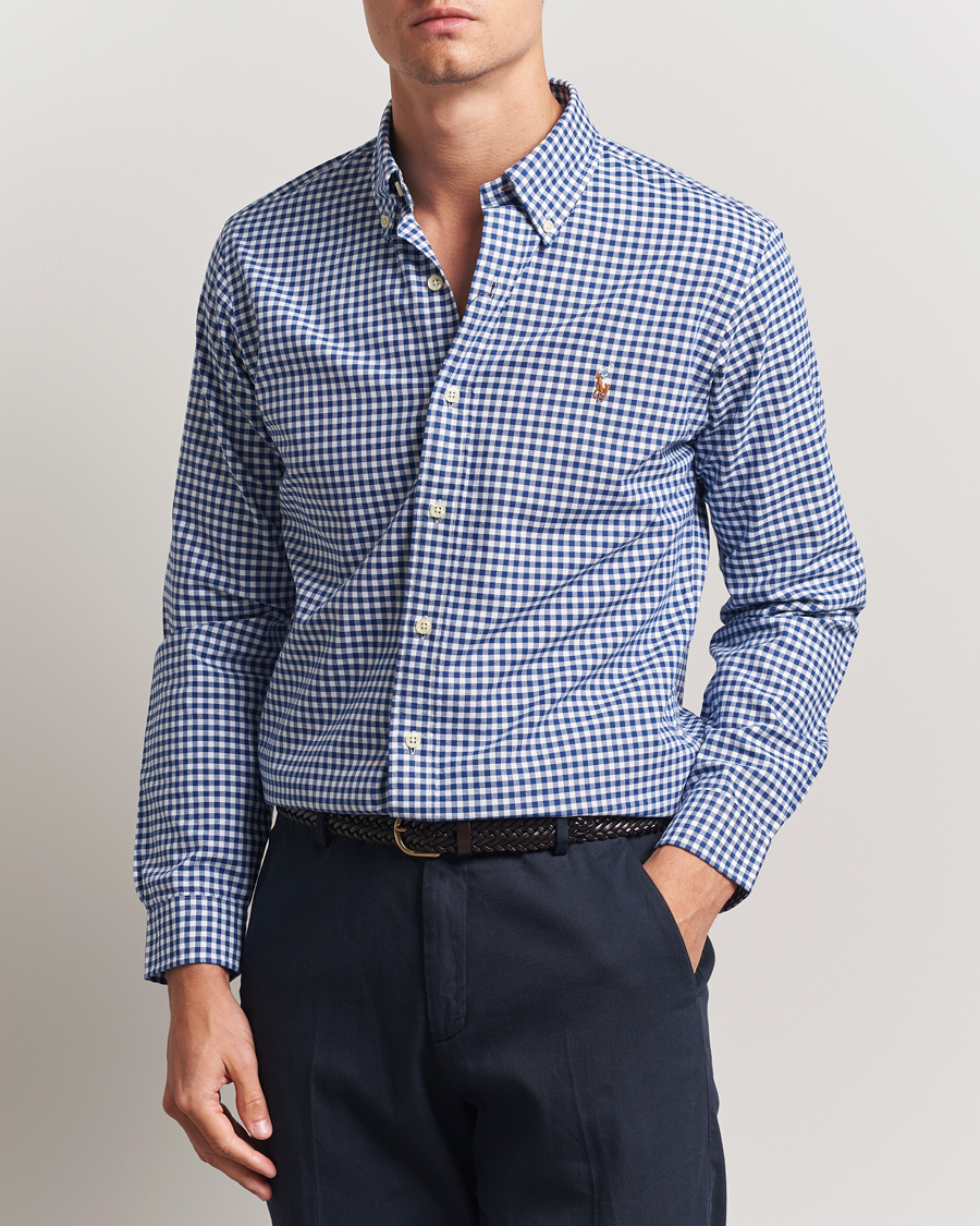Hombres | Camisas | Polo Ralph Lauren | Custom Fit Oxford Gingham Shirt Blue/White