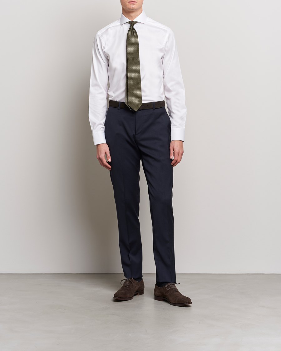 Hombres | Camisas | Eton | Slim Fit Twill Cut Away Shirt White