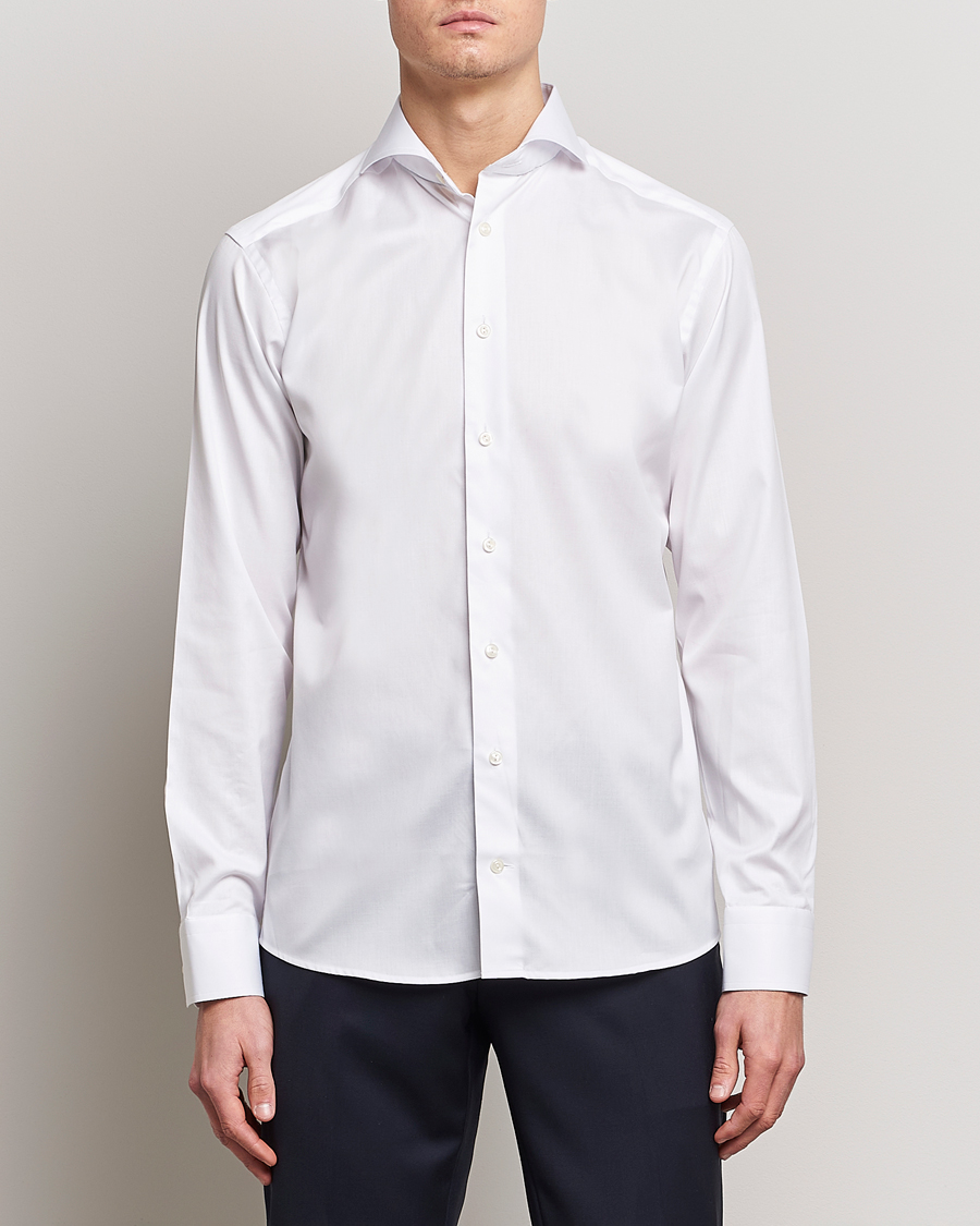 Hombres | Camisas | Eton | Slim Fit Twill Cut Away Shirt White