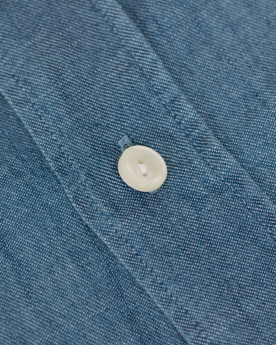 Hombres | Camisas | Eton | Slim Fit Denim Cut Away Shirt Indigo Blue