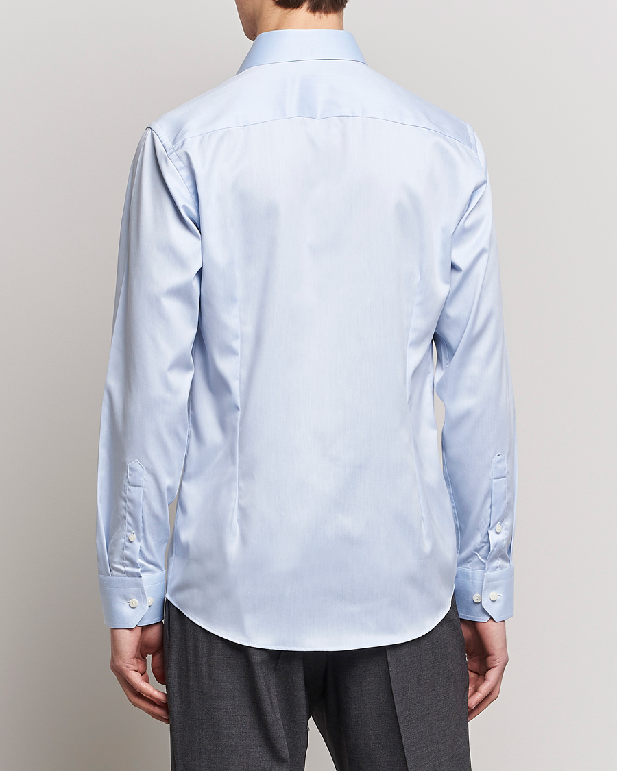 Hombres | Camisas | Eton | Slim Fit Twill Cut Away Shirt Light Blue