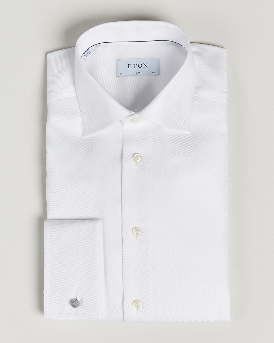 Hombres | Camisas | Eton | Slim Fit Twill Double Cuff Shirt White