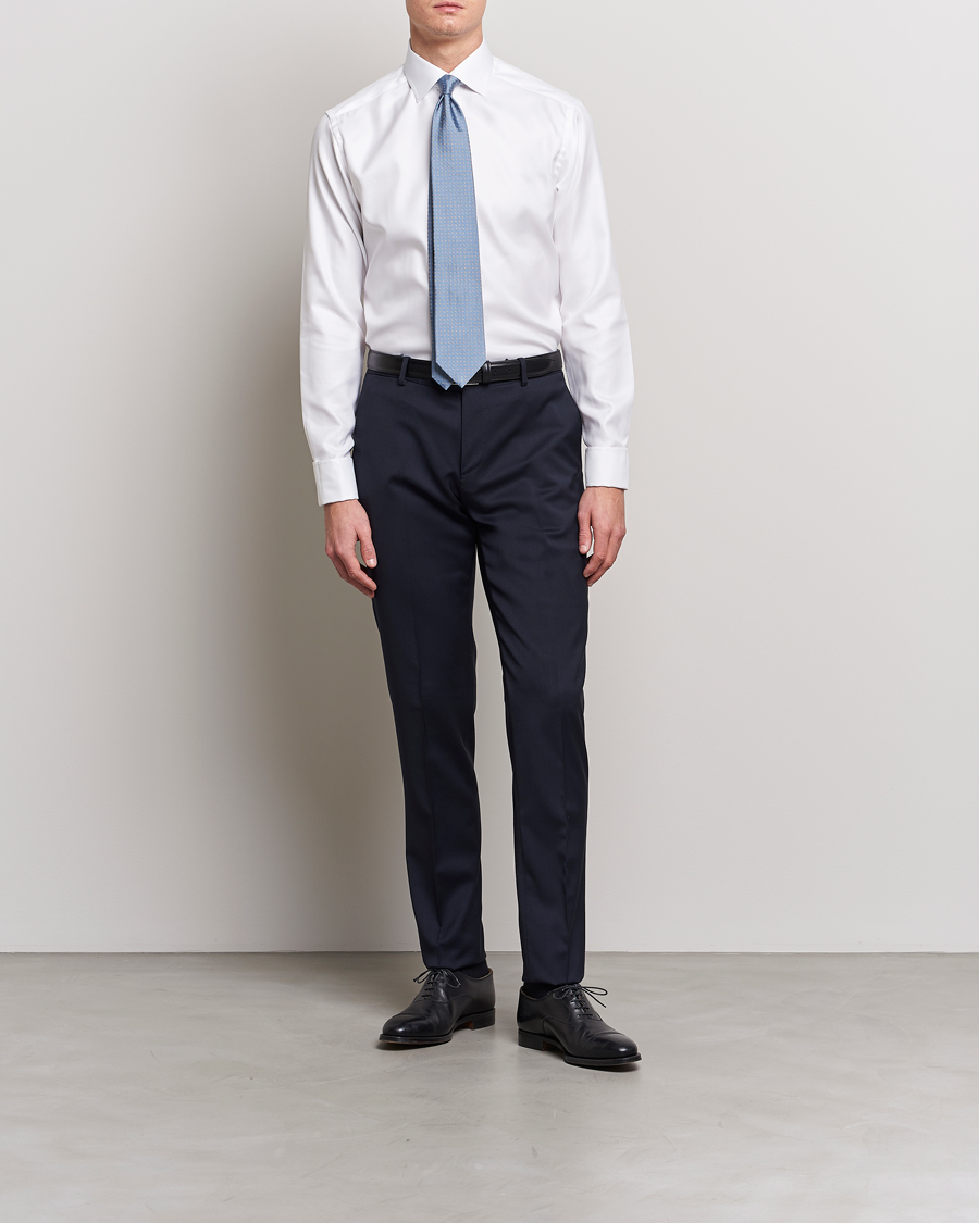 Hombres | Camisas | Eton | Slim Fit Twill Double Cuff Shirt White
