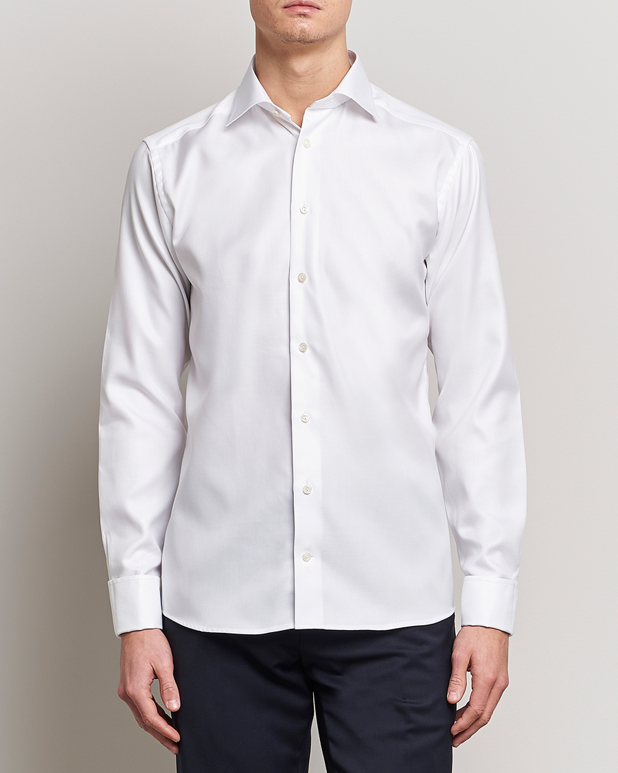 Hombres | Camisas | Eton | Slim Fit Twill Double Cuff Shirt White