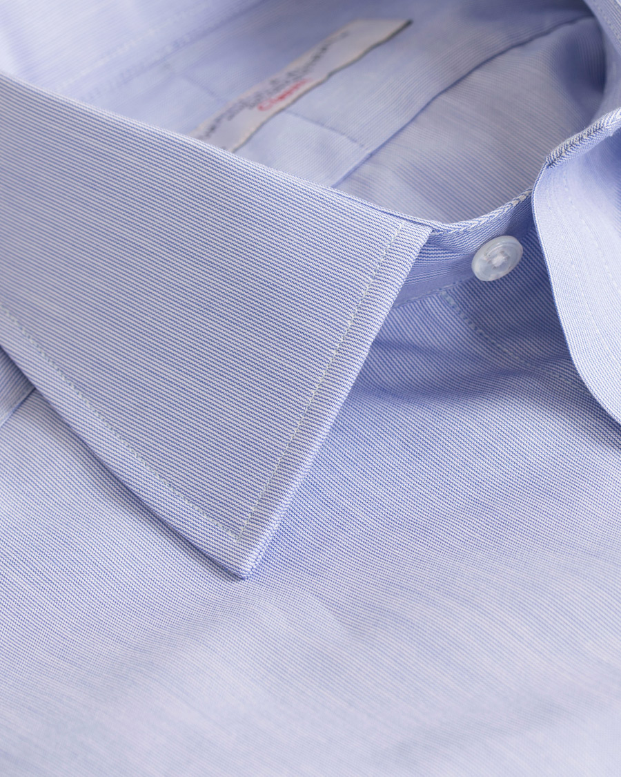 Hombres | Camisas | Turnbull & Asser | Classic Fit Hairline Stripe Shirt Blue