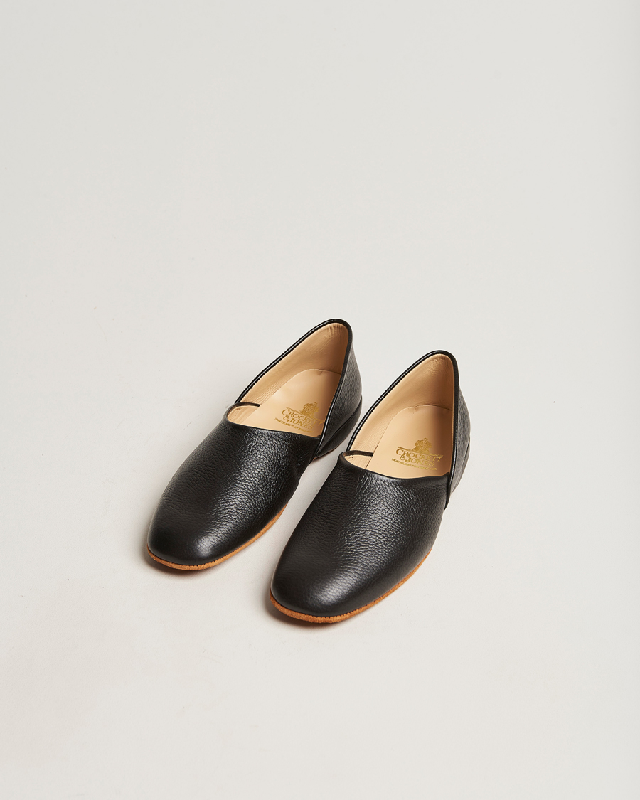 Hombres | Sandalias y chanclas | Crockett & Jones | Grecian Home Slipper Black