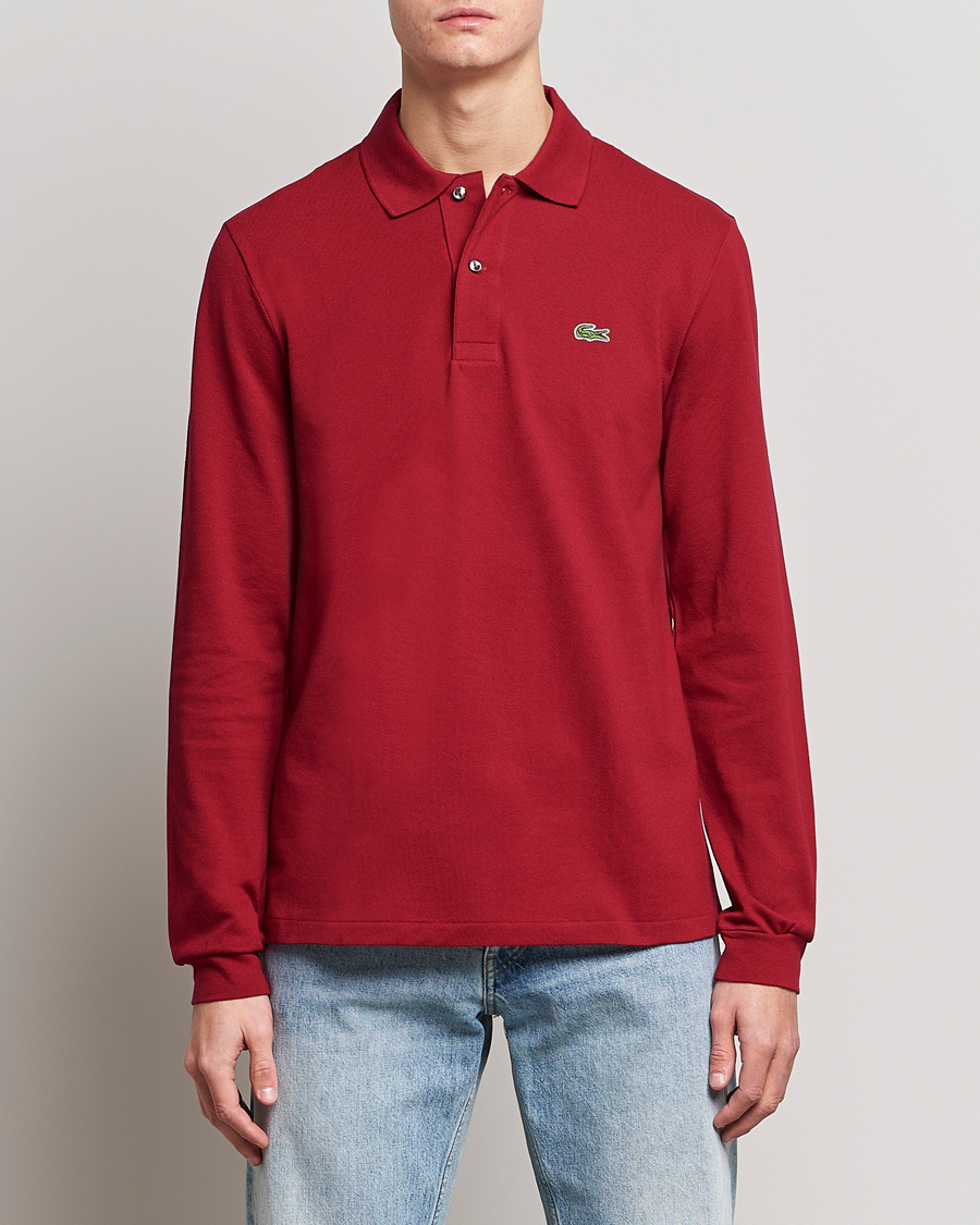 Hombres | Polos | Lacoste | Original Long Sleeve Polo Piké Bordeaux