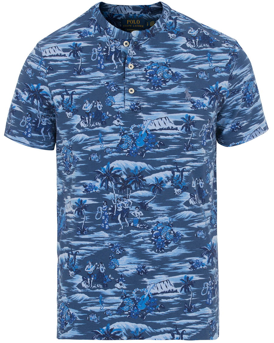 Hombres | Polos | Polo Ralph Lauren | Featherweight Grandad Collar Polo Indigo Island Blue