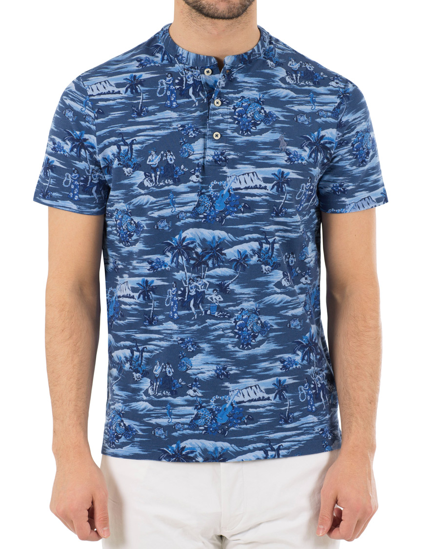 Hombres | Polos | Polo Ralph Lauren | Featherweight Grandad Collar Polo Indigo Island Blue