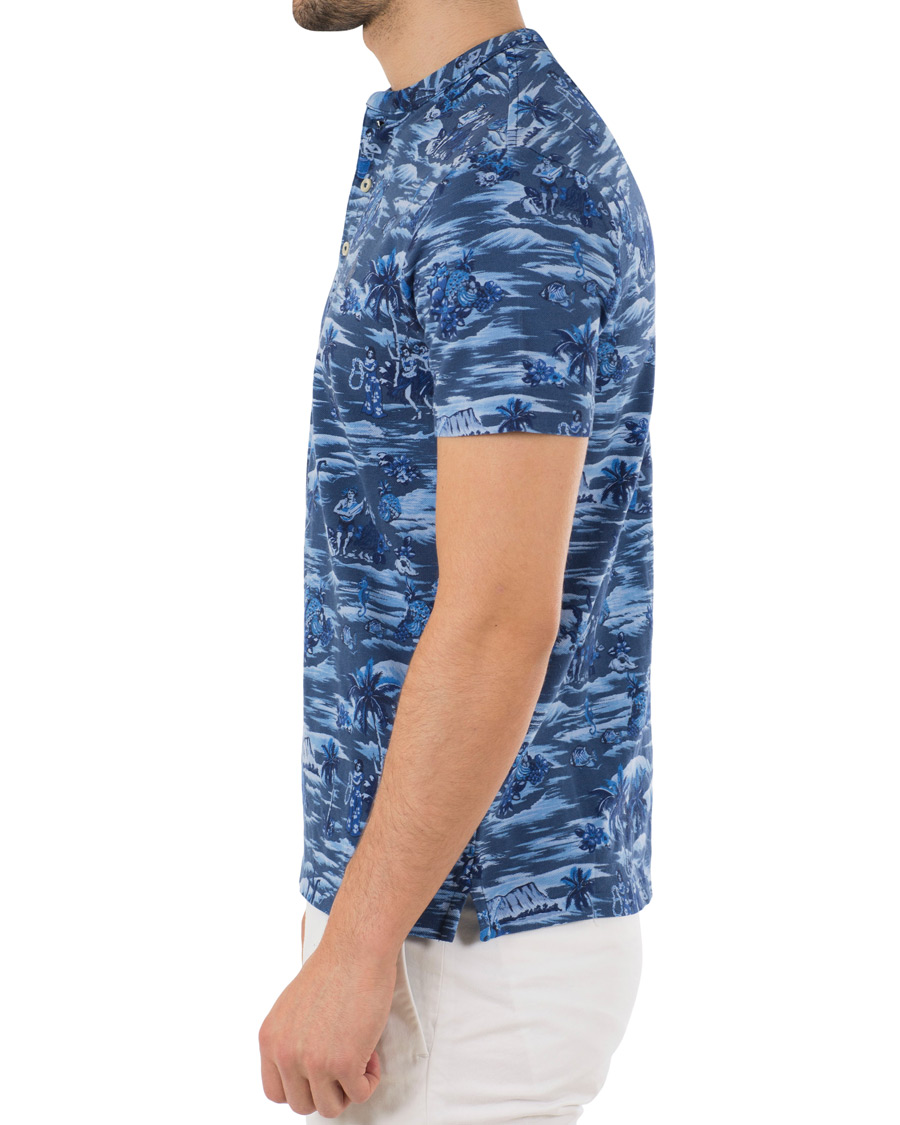 Hombres | Polos | Polo Ralph Lauren | Featherweight Grandad Collar Polo Indigo Island Blue