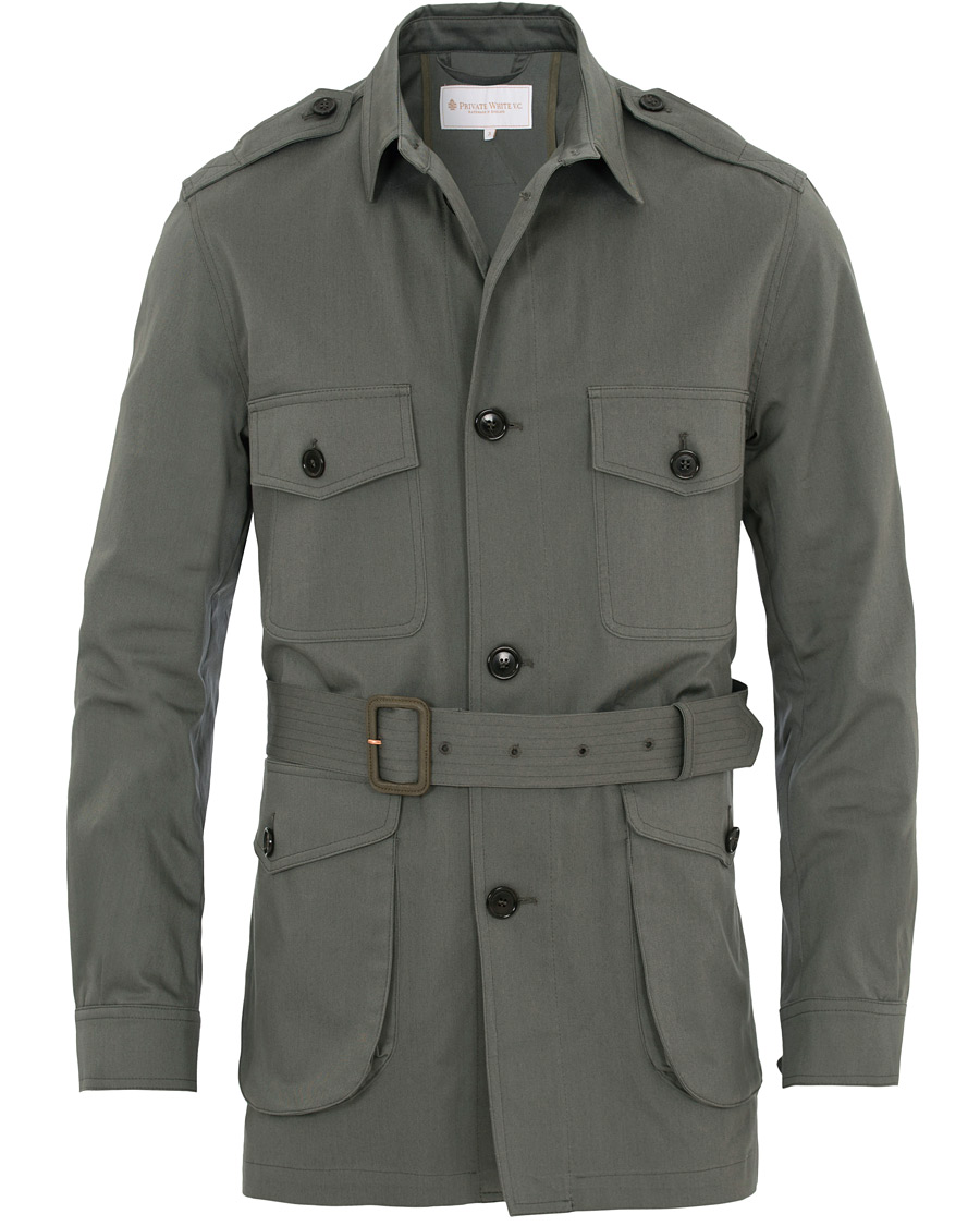 Hombres | Abrigos y chaquetas | Private White V.C. | Belted Safari Jacket Teal Green