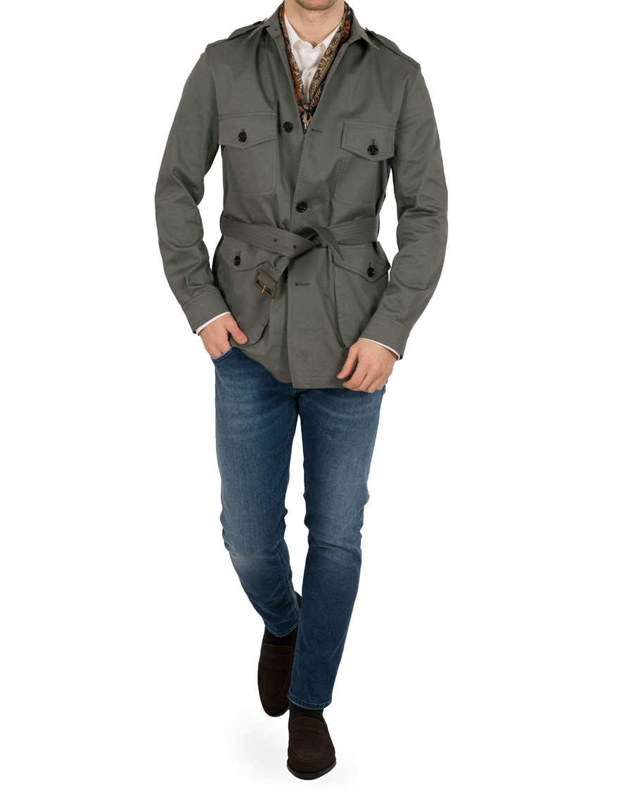 Hombres | Abrigos y chaquetas | Private White V.C. | Belted Safari Jacket Teal Green