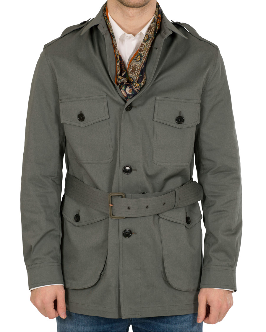 Hombres | Abrigos y chaquetas | Private White V.C. | Belted Safari Jacket Teal Green