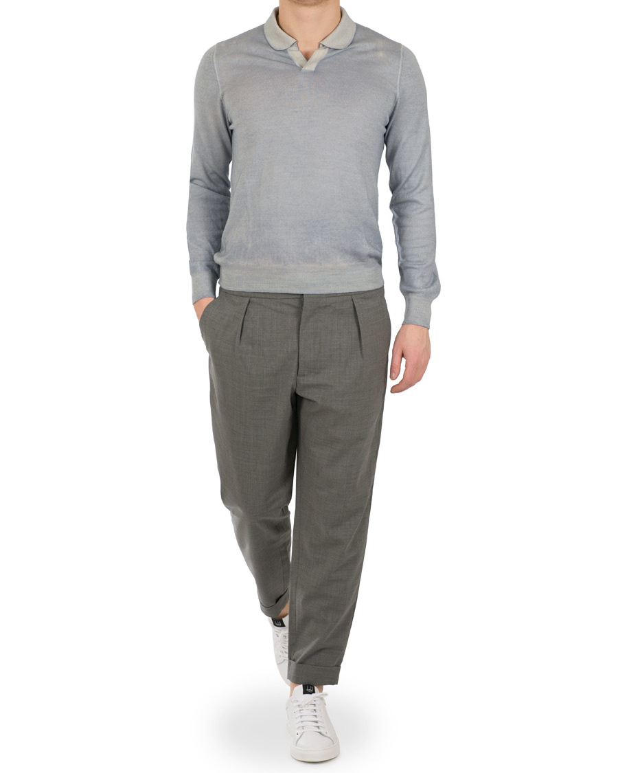 Hombres | Pantalones | Barena | Nitro Pleated Trousers Light Grey