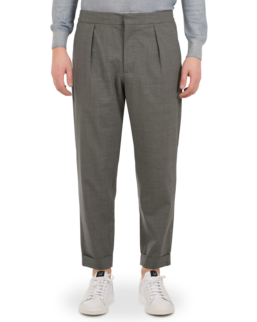 Hombres | Pantalones | Barena | Nitro Pleated Trousers Light Grey