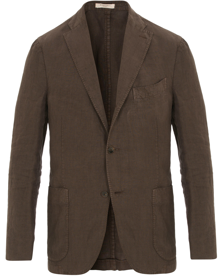 Hombres | Trajes | Boglioli | K Jacket Linen Suit Brown