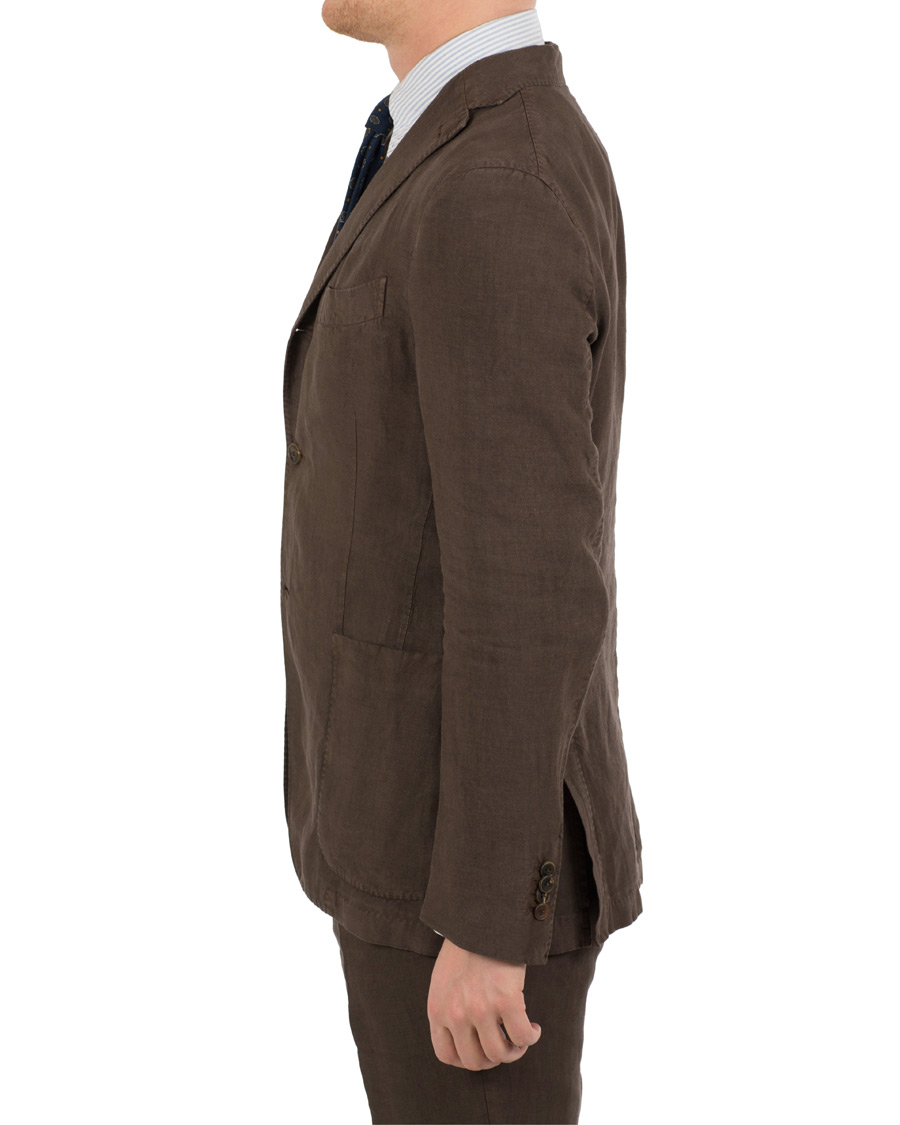 Hombres | Trajes | Boglioli | K Jacket Linen Suit Brown
