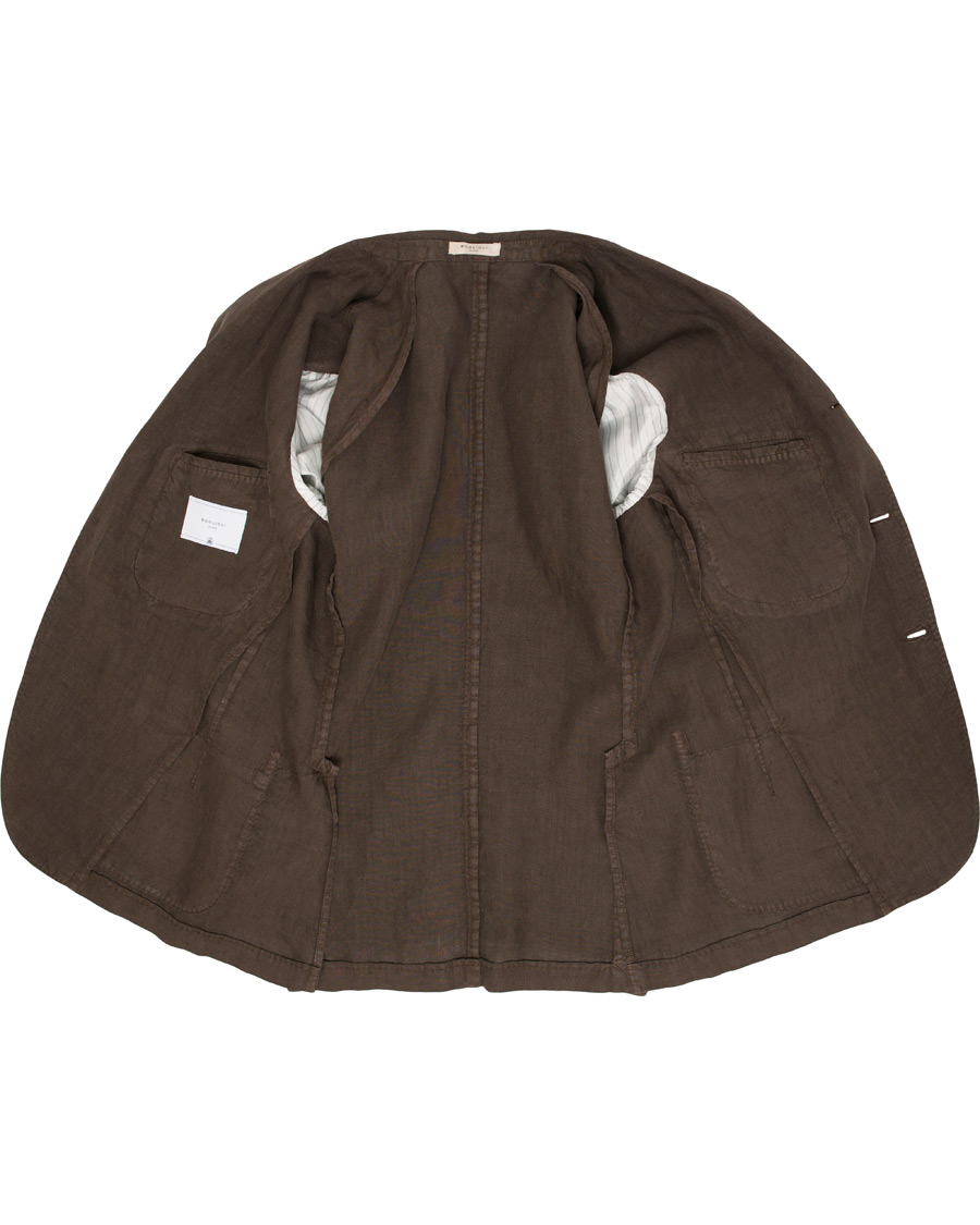 Hombres | Trajes | Boglioli | K Jacket Linen Suit Brown
