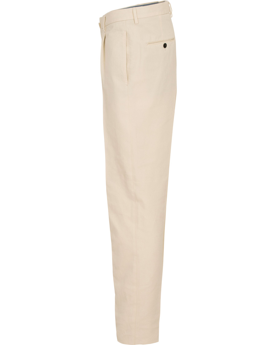 Hombres | Pantalones | Incotex | Carrot Fit Single Pleated Trousers Off White