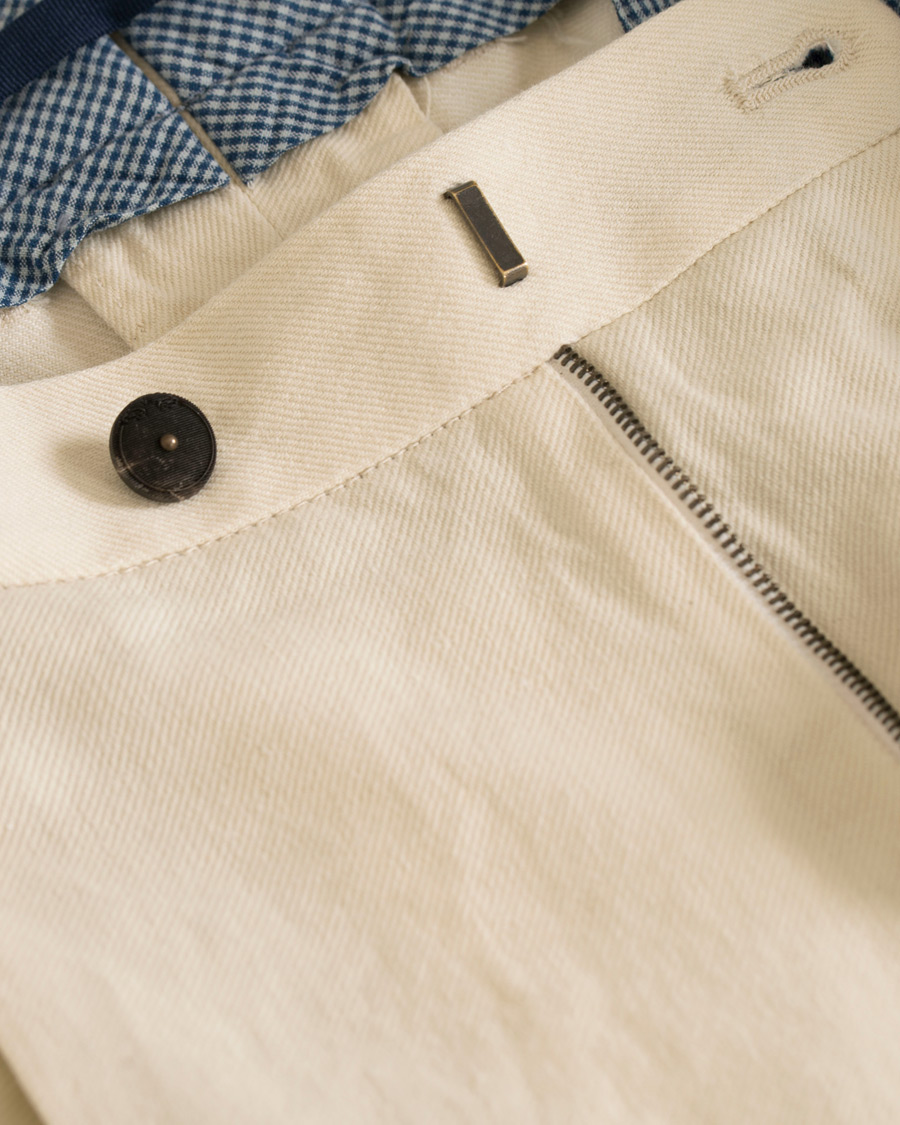 Hombres | Pantalones | Incotex | Carrot Fit Single Pleated Trousers Off White