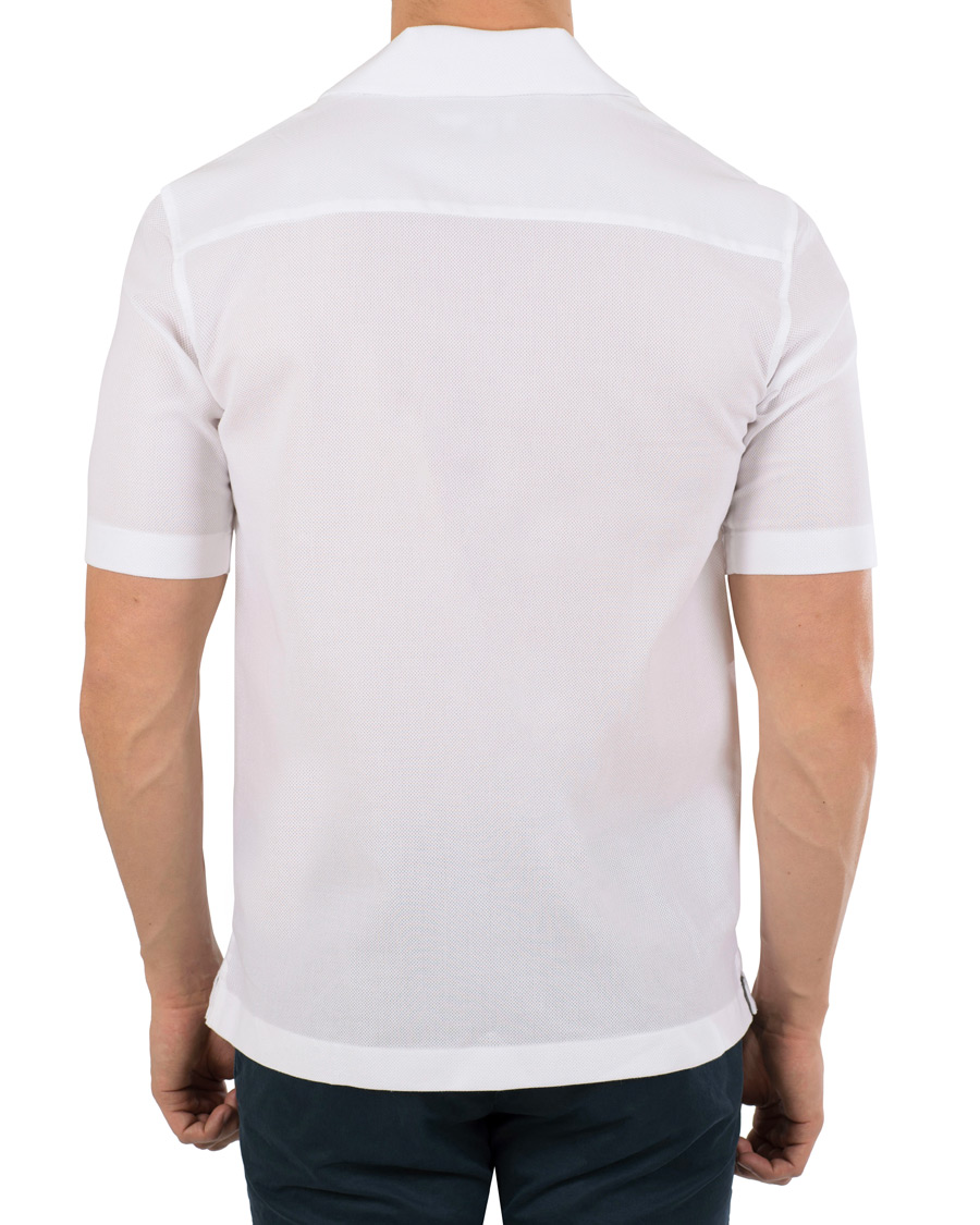 Hombres | Camisas | Sunspel | Riviera Camp Collar Short Sleeve Shirt White