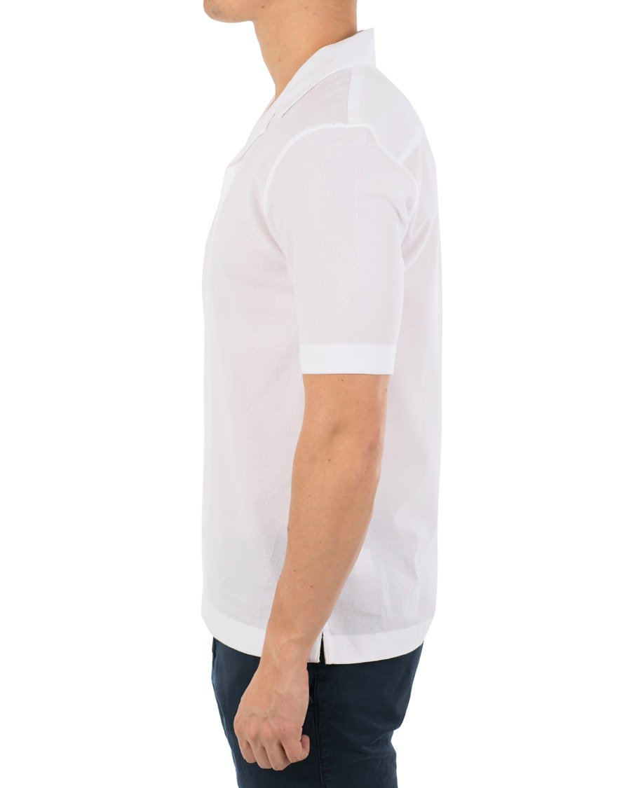 Hombres | Camisas | Sunspel | Riviera Camp Collar Short Sleeve Shirt White