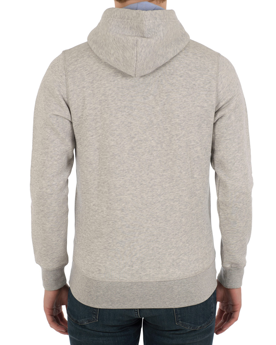 Hombres | Jerséis y prendas de punto | Gant | Outline Full Zip Hoodie Light Grey Melange