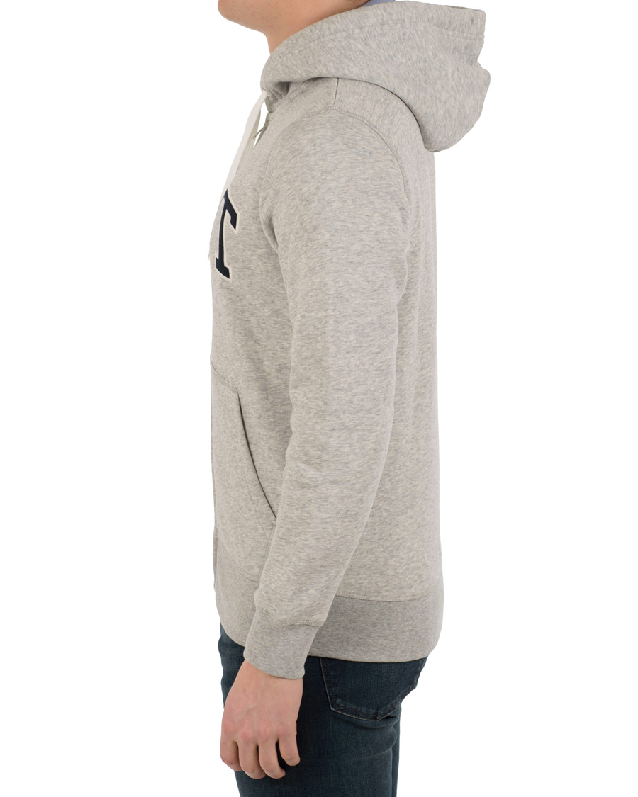 Hombres | Jerséis y prendas de punto | Gant | Outline Full Zip Hoodie Light Grey Melange
