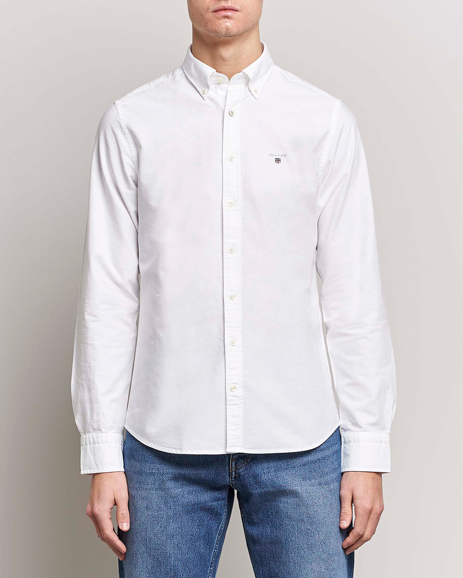 Hombres | Camisas | GANT | Slim Fit Oxford Shirt White