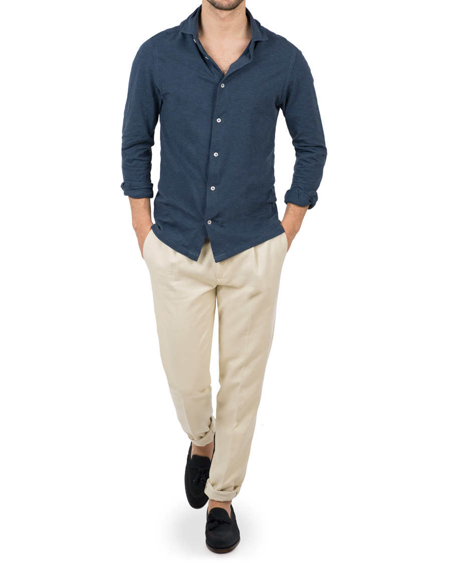 Hombres | Camisas | Barba Napoli | Jersey Shirt Blue