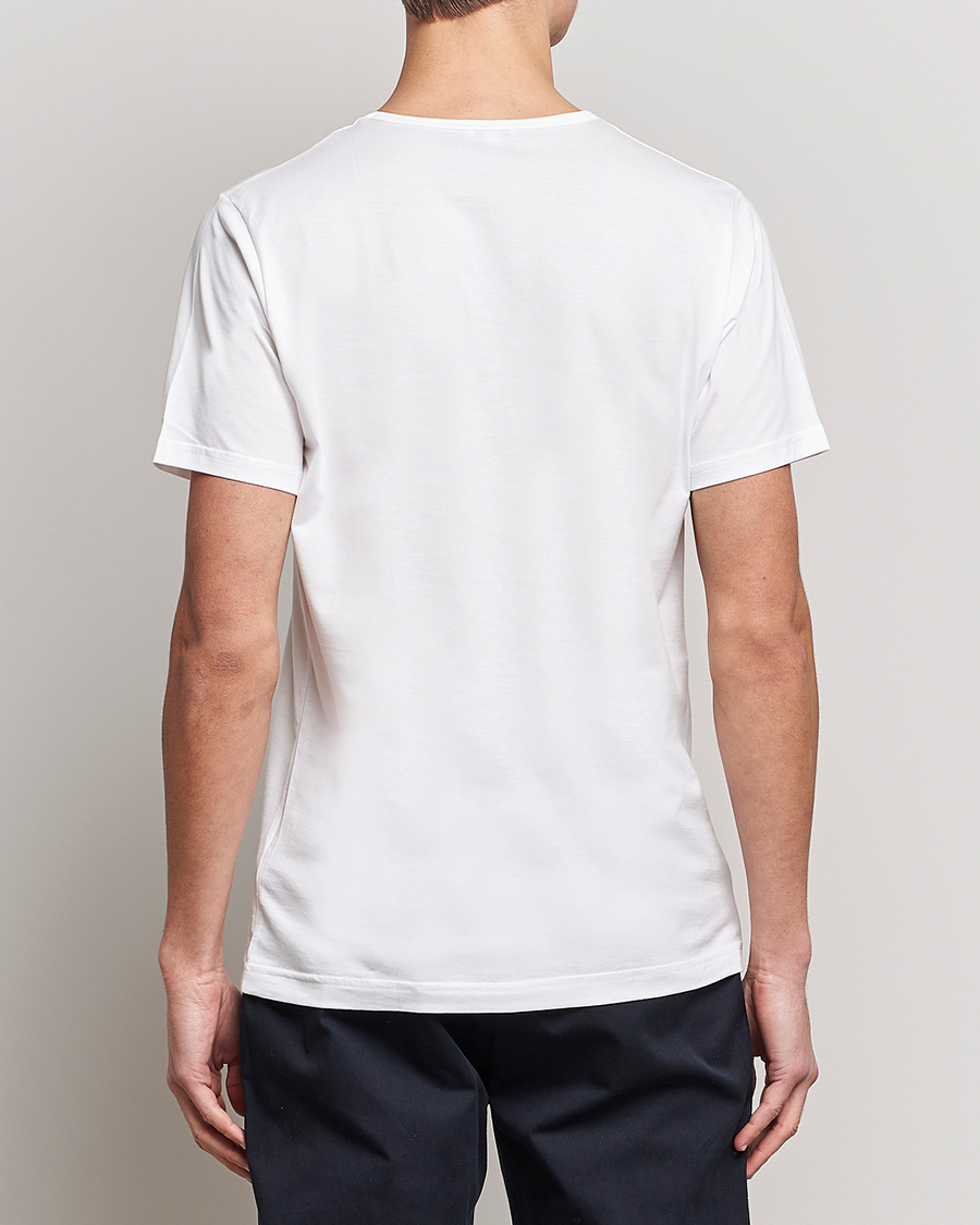 Hombres | Camisetas | Sunspel | Superfine Cotton Crew Neck T-Shirt White