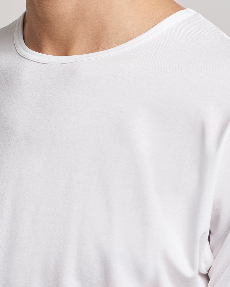 Hombres | Camisetas | Sunspel | Superfine Cotton Crew Neck T-Shirt White