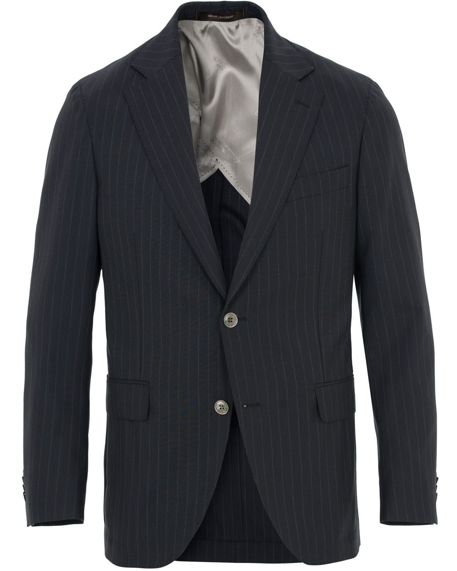 Hombres | Trajes | Oscar Jacobson | Ferry Wool Pinstripe Suit Navy