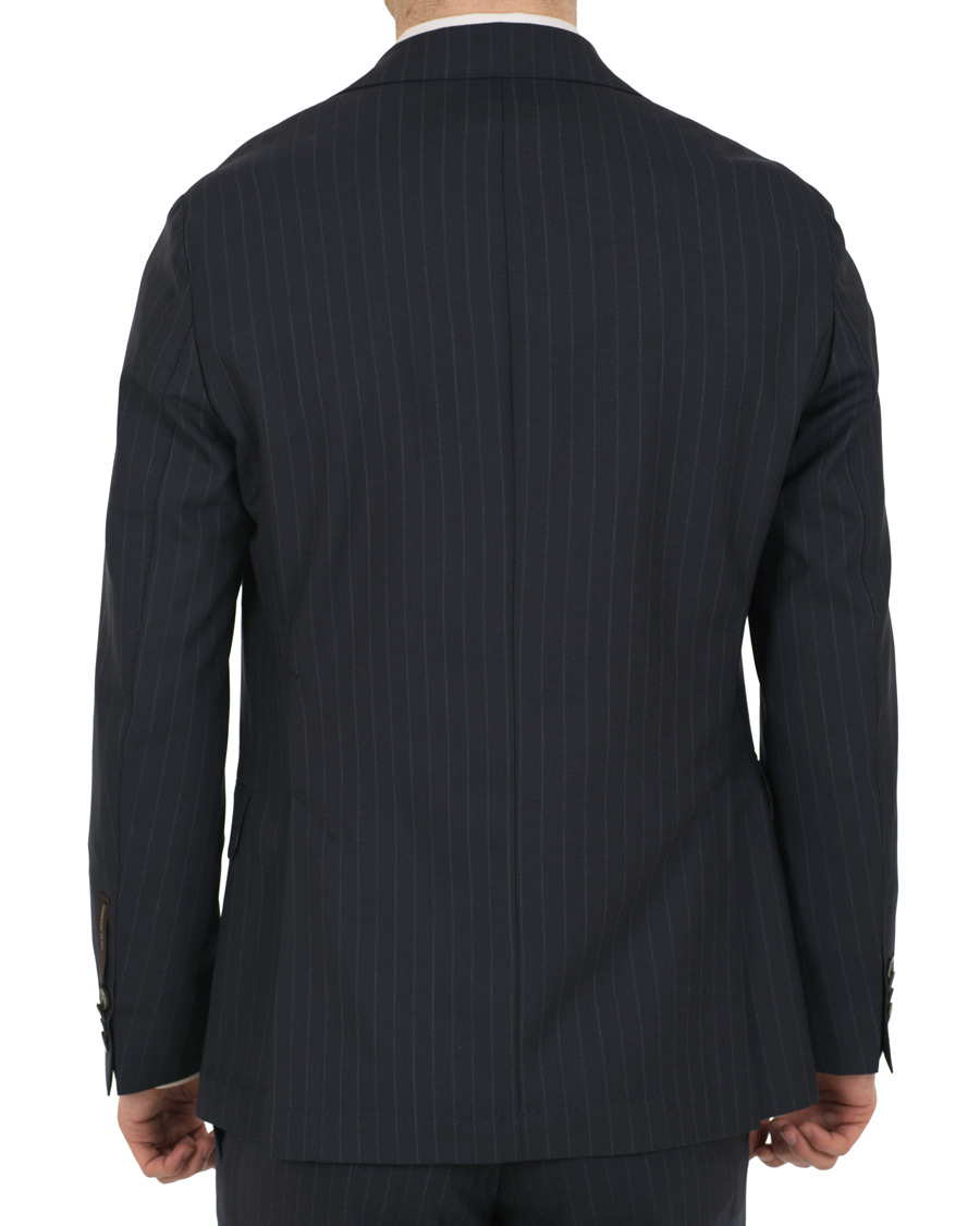 Hombres | Trajes | Oscar Jacobson | Ferry Wool Pinstripe Suit Navy
