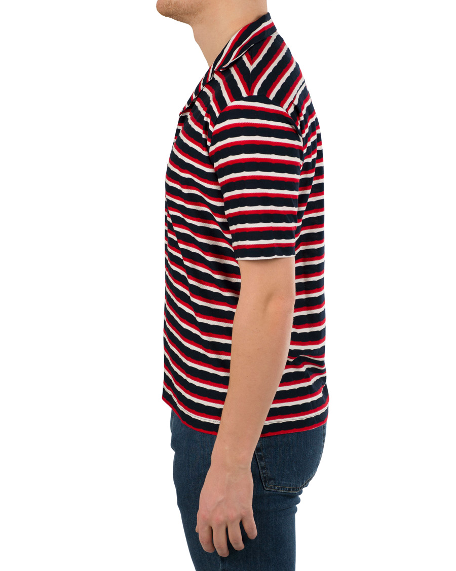 Hombres | Polos | The Gigi | Paro Stripe Polo Red/Navy