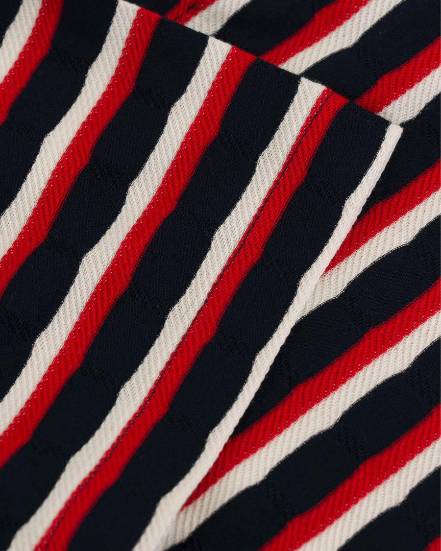 Hombres | Polos | The Gigi | Paro Stripe Polo Red/Navy