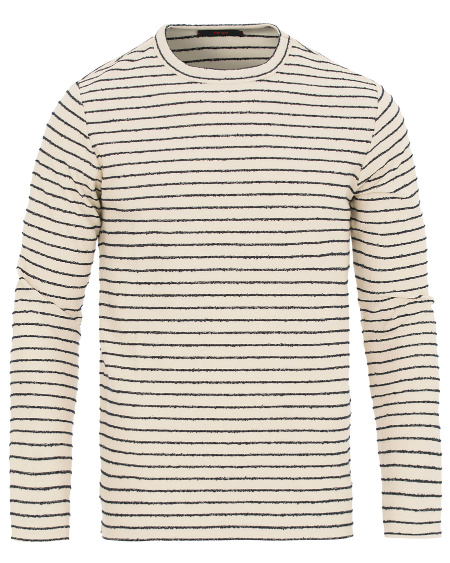 Hombres | Jerséis y prendas de punto | The Gigi | Milos Stripe Lightweight Sweatshirt Navy/White
