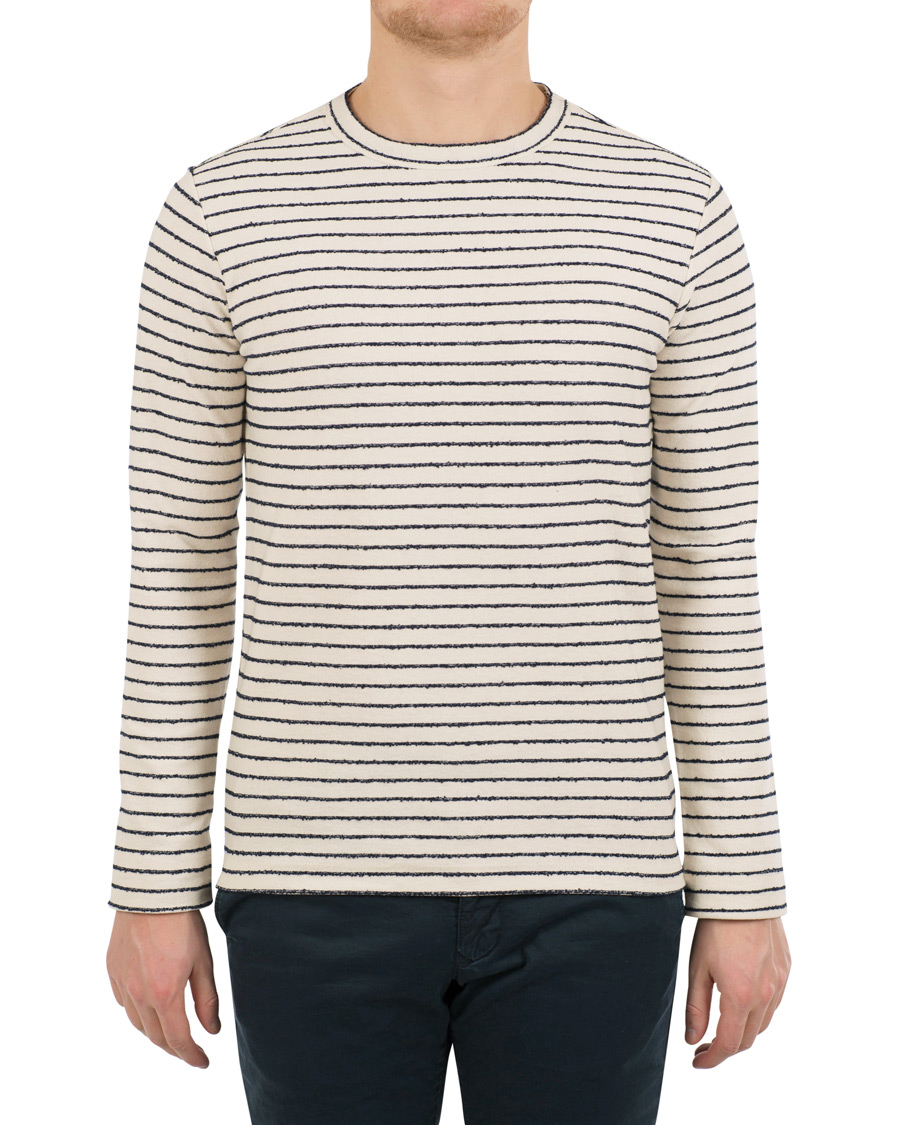 Hombres | Jerséis y prendas de punto | The Gigi | Milos Stripe Lightweight Sweatshirt Navy/White