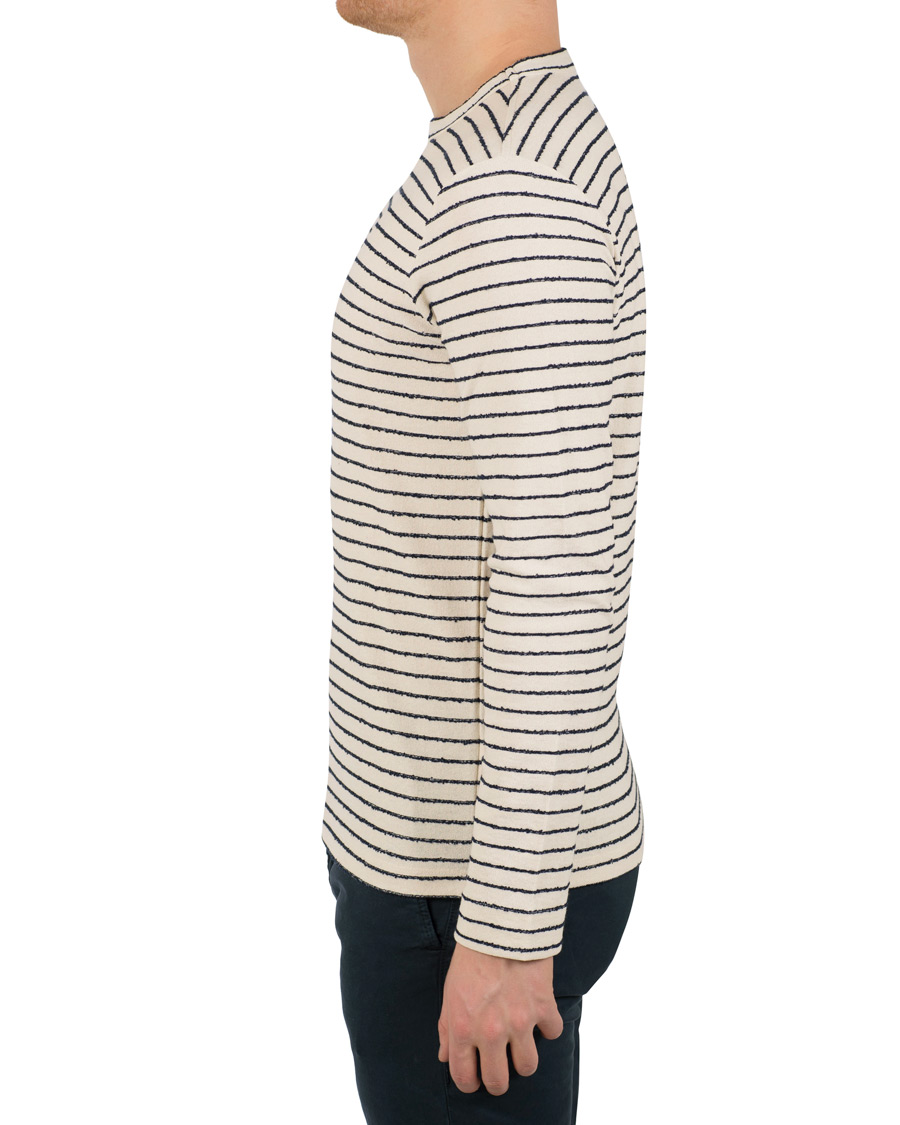 Hombres | Jerséis y prendas de punto | The Gigi | Milos Stripe Lightweight Sweatshirt Navy/White