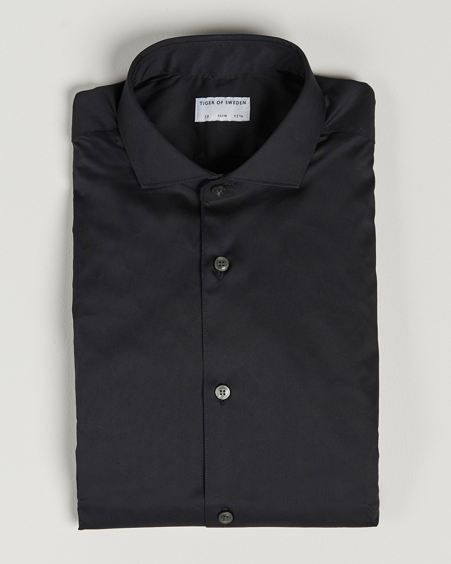 Hombres | Camisas | Tiger of Sweden | Farell 5 Stretch Shirt Black