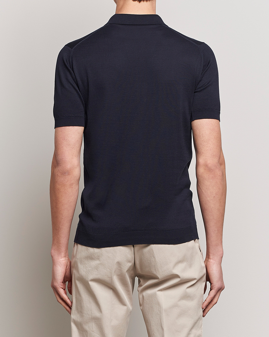 Hombres | Polos | John Smedley | Adrian Slim Fit Sea Island Polo Navy