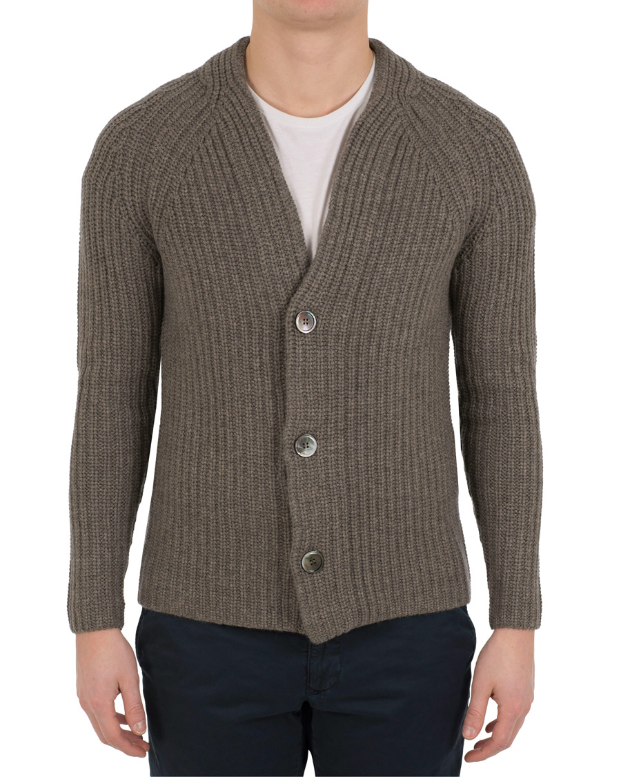 Hombres | Jerséis y prendas de punto | Soft Goat | Cashmere Chunky Cardigan Taupe